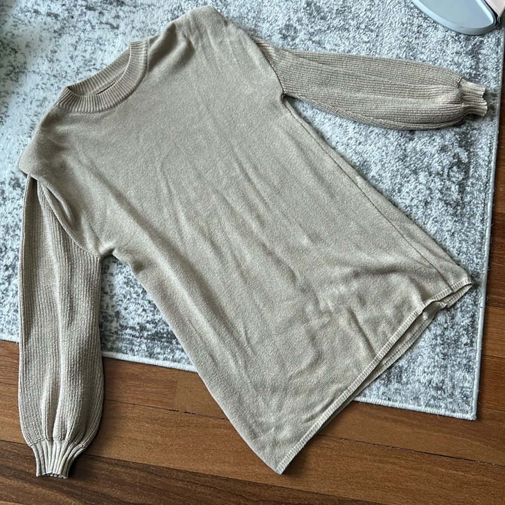 ASOS sweater dress with shoulder pads and bubble sleeves